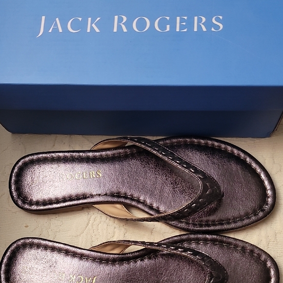 Jack Rogers Shoes - Jack Rogers Metallic Purple Flip Flop Sandals